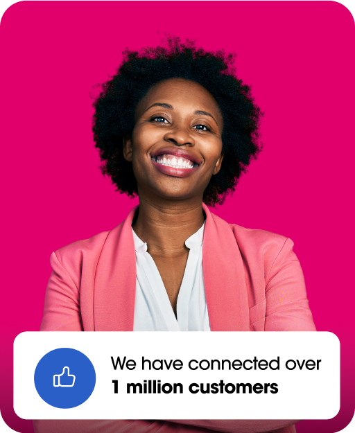 Woman Smiling With Text Pink